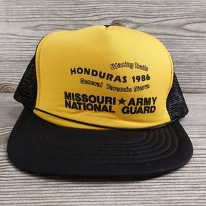 VINTAGE 1986 MISSOURI ARMY NATIONAL GUARD HONDURAS FOAM TRUCKER HAT CAP 80s